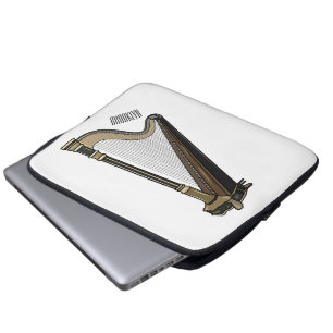 Harp cartoon illustration laptop sleeve