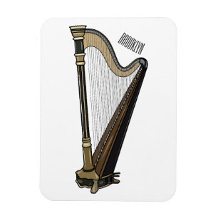 Harp cartoon illustration magnet