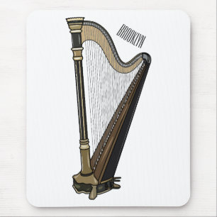 Harp cartoon illustration  mouse pad