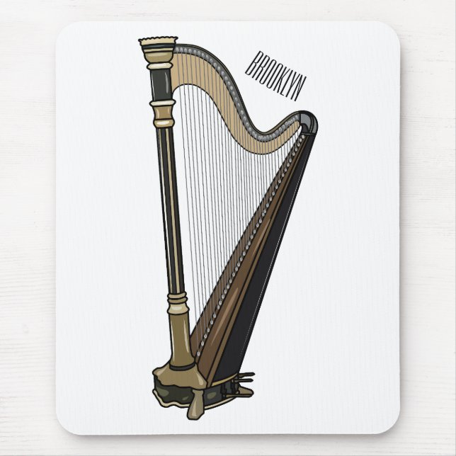 Harp cartoon illustration  mouse pad (Front)