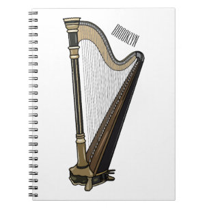 Harp cartoon illustration notebook