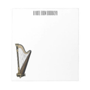 Harp cartoon illustration  notepad