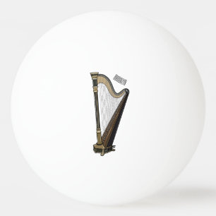 Harp cartoon illustration ping pong ball