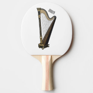 Harp cartoon illustration ping pong paddle