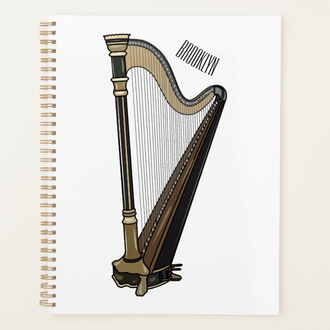 Harp cartoon illustration  planner (Front)