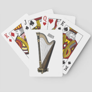 Harp cartoon illustration  playing cards
