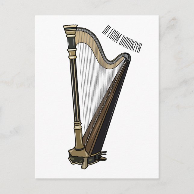 Harp cartoon illustration  postcard (Front)