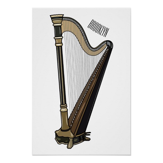 Harp cartoon illustration  poster (Front)