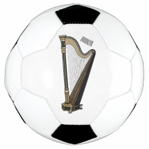 Harp cartoon illustration soccer ball