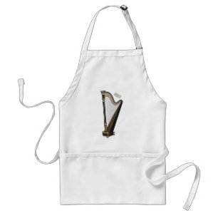 Harp cartoon illustration standard apron