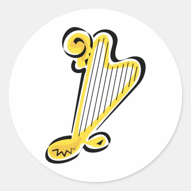 harp classic round sticker (Front)