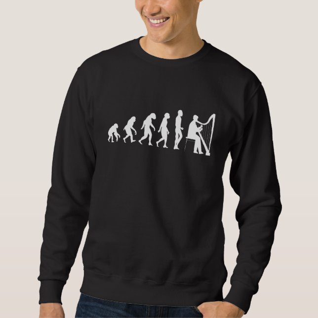 Harp Evolution Cool Music Classical Orchestra Sweatshirt (Front)