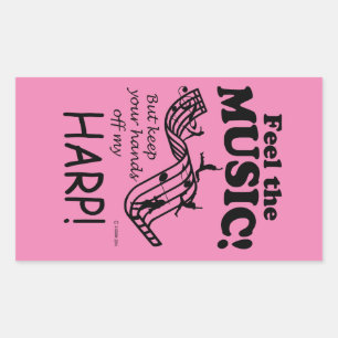 Harp Feel The Music Rectangular Sticker