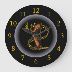 Harp ~ G clef ~ Musical Swirl ~ Spotlight ~* ~  Large Clock