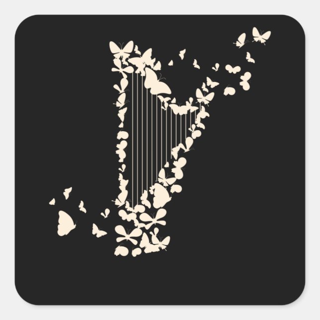 Harp Harpists Square Sticker (Front)