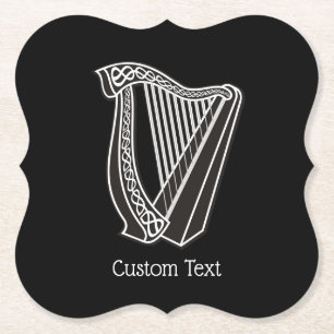Harp Icon Paper Coaster