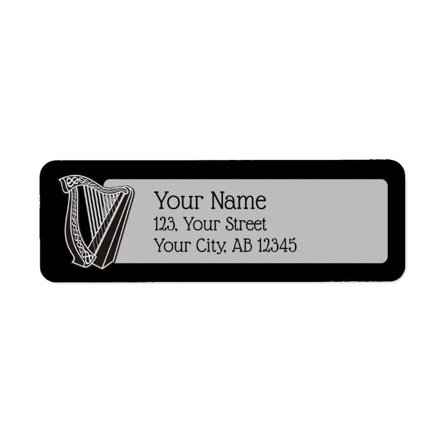 Harp Icon Return Address Label (Front)