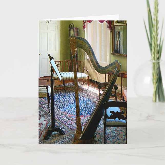 Harp in Living Room Card (Front)