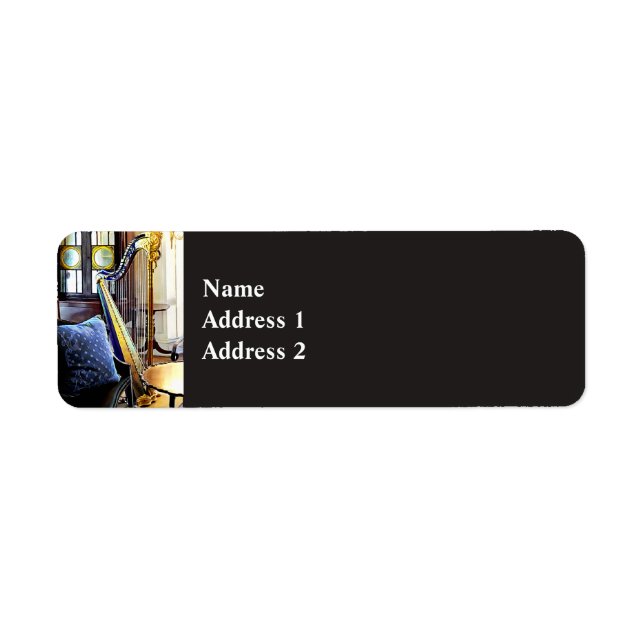 Harp In Music Room Return Address Label (Front)