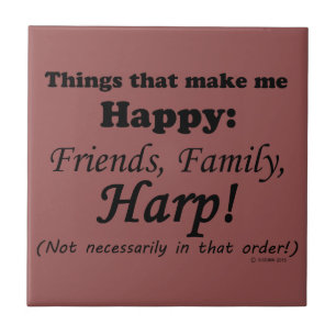 Harp Makes Me Happy Tile