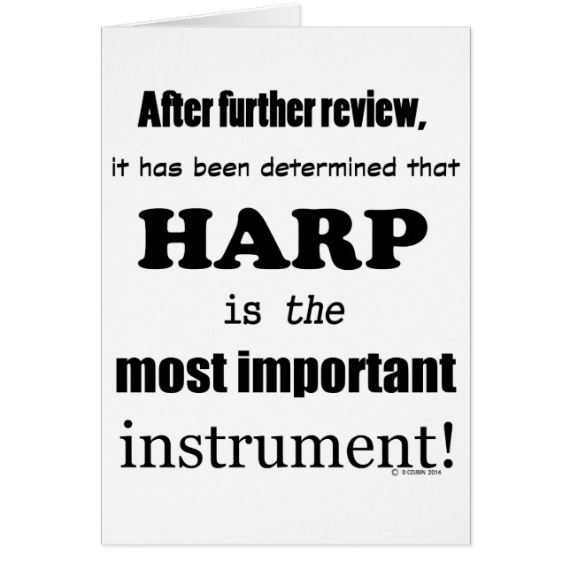 Harp Most Important Instrument (Front)