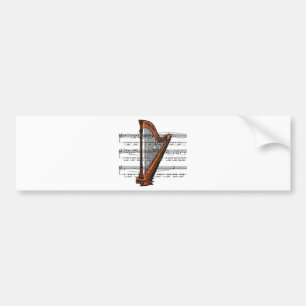 Harp musical 02 B Bumper Sticker