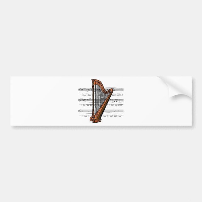 Harp musical 02 B Bumper Sticker (Front)