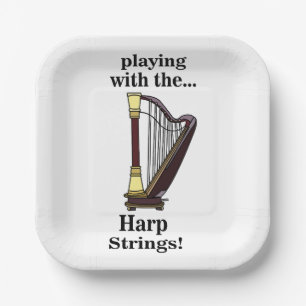 Harp Musical Instrument Harp Party Paper Plate