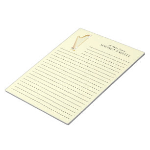 Harp Musician Music Teacher Notepad