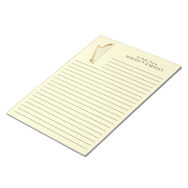 Harp Musician Music Teacher Notepad (Angled)