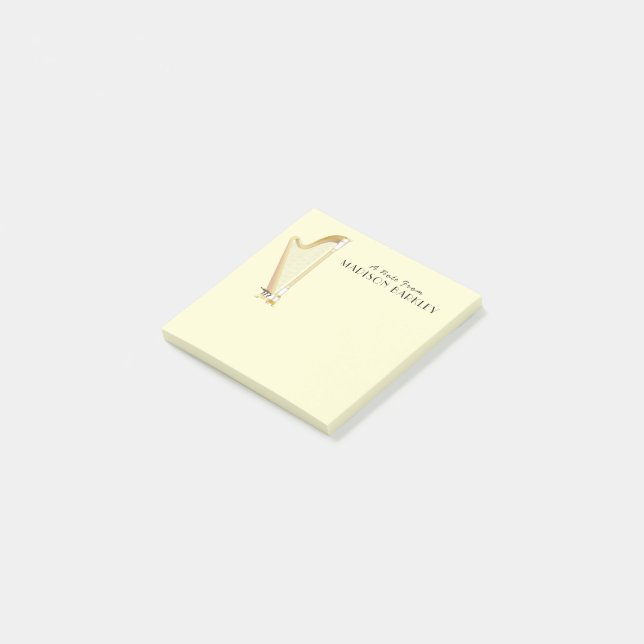 Harp Musician Music Teacher Post-it Notes (Angled)