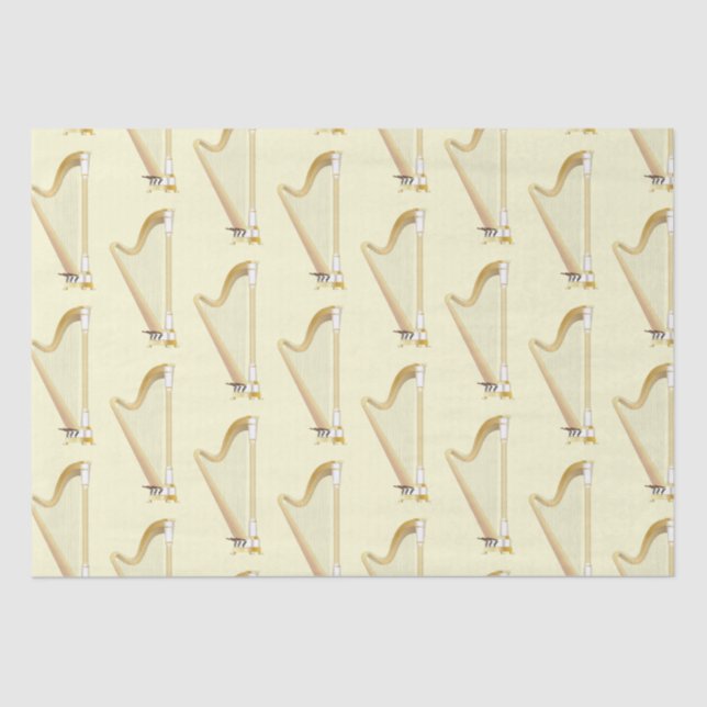 Harp Musician Music Teacher Tissue Paper (Front)