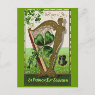 Harp of Erin Vintage St. Patrick's Day Postcard