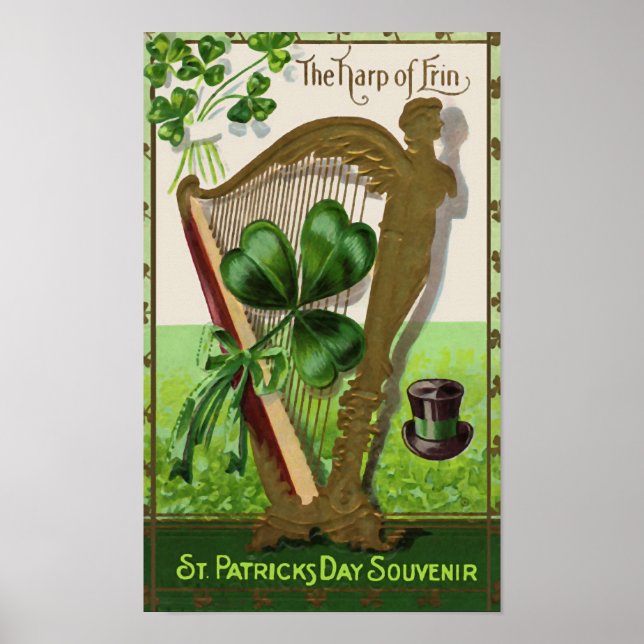 Harp of Erin Vintage St. Patrick's Day Poster (Front)