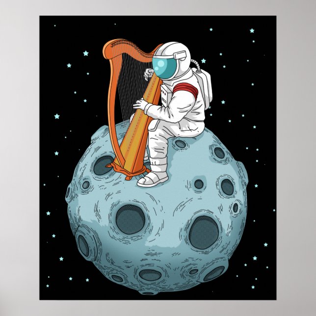 Harp Player Gifts Girls Harpist Gift Women Harp Poster (Front)