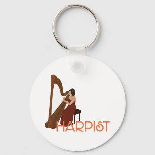 Harp Player Key Ring