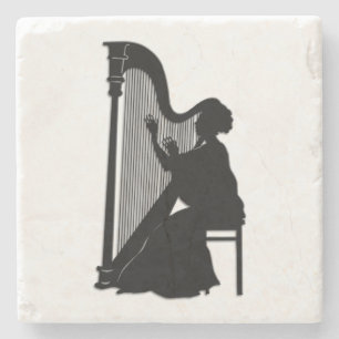 Harp Player Stone Coaster