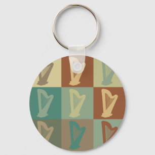Harp Pop Art Key Ring