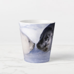 Harp Seal Mother with Pup Latte Mug
