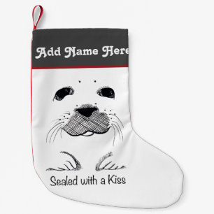 Harp Seal Pup Sealed with a Kiss Small Christmas Stocking