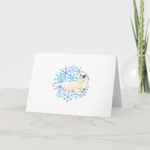 HARP SEAL SNOWFLAKES HOLIDAY CARD