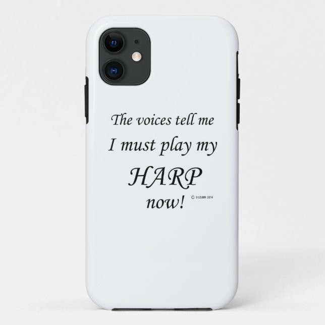 Harp Voices Say Must Play Case-Mate iPhone Case (Back)