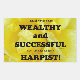 Harp Wealthy & Successful Rectangular Sticker