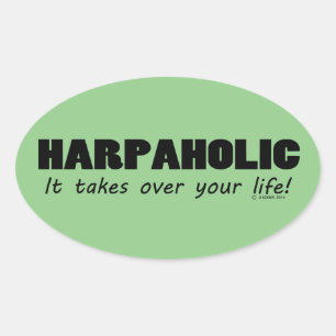 Harpaholic Life Oval Sticker