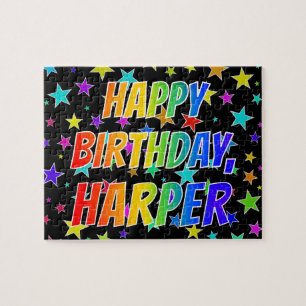 "HARPER" First Name, Fun "HAPPY BIRTHDAY" Jigsaw Puzzle
