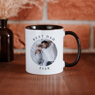 HARPER Modern Round Photo Best Dad Ever Coffee Mug