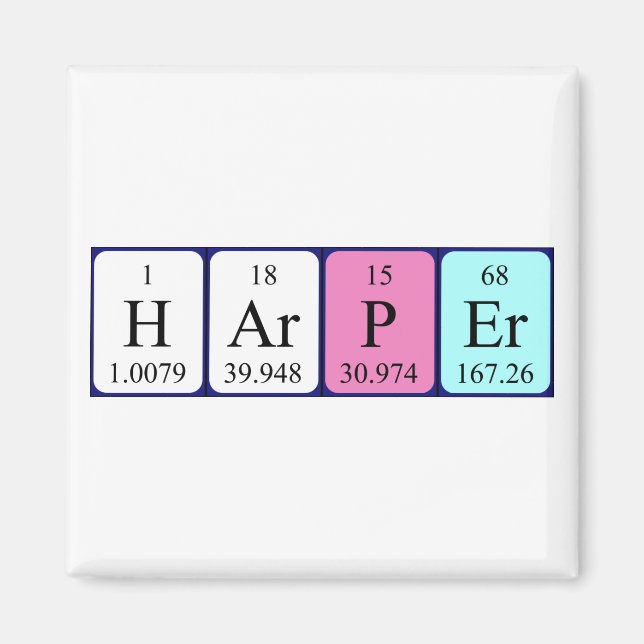 Harper periodic table name magnet (Front)