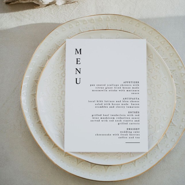 HARPER Simple Clean Modern Minimalist Menu Card (Creator Uploaded)