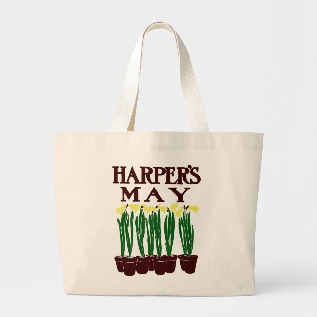 Harper's 1899 Edward Penfield Daffodils Large Tote Bag (Front)