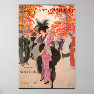 Harper's Bazaar fall fashion 1913 art deco Poster